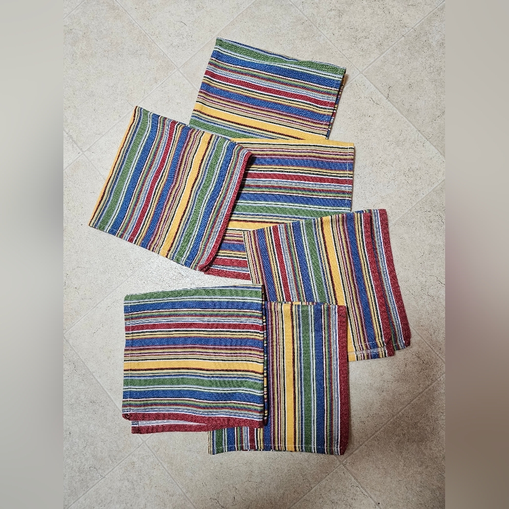 Pier One havana cloth  napkins set of 6 Vintage Cotton Blend 20 X 20
